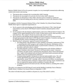 Buckeye MS Parent Involvement Policy